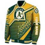 customized oakland athletics star burst green varsity jacket best selling