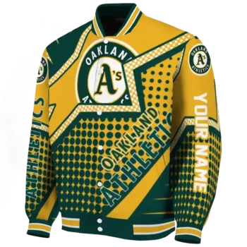 customized oakland athletics star burst green varsity jacket best selling