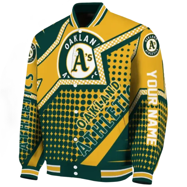 customized oakland athletics star burst green varsity jacket best selling