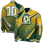 customized oakland athletics star burst green varsity jacket best selling