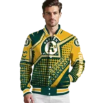 customized oakland athletics star burst green varsity jacket best selling