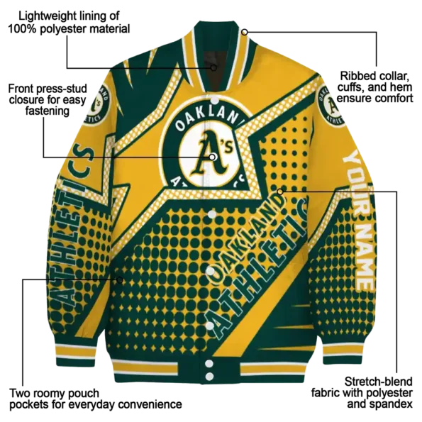 customized oakland athletics star burst green varsity jacket new arrival