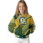 customized oakland athletics star burst green varsity jacket best selling