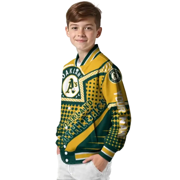 customized oakland athletics star burst green varsity jacket trendy