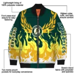 customized oakland athletics winged blaze green white bomber jacket best selling