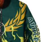 customized oakland athletics winged blaze green white bomber jacket best selling