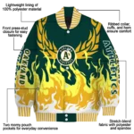 customized oakland athletics winged blaze green white varsity jacket best selling