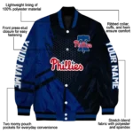 customized philadelphia phillies hexagon mesh blue black varsity jacket best selling