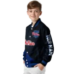 customized philadelphia phillies hexagon mesh blue black varsity jacket best selling