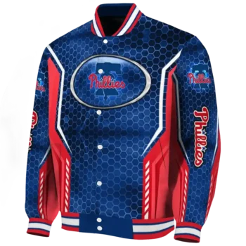 customized philadelphia phillies power plate blue varsity jacket best selling