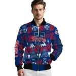customized philadelphia phillies pyramid shapes blue bomber jacket best selling