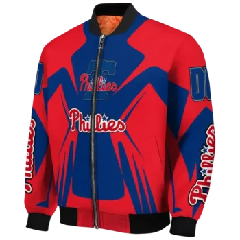customized philadelphia phillies spider mark blue red crocs bomber jacket best selling