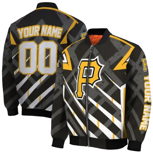 customized pittsburgh pirates chevron angles black bomber jacket fashion forward