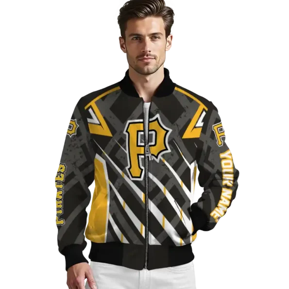 customized pittsburgh pirates chevron angles black bomber jacket high quality