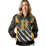 customized pittsburgh pirates chevron angles black bomber jacket best selling