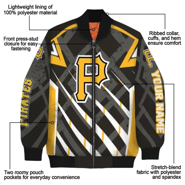 customized pittsburgh pirates chevron angles black bomber jacket new arrival