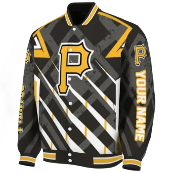customized pittsburgh pirates chevron angles black varsity jacket best selling