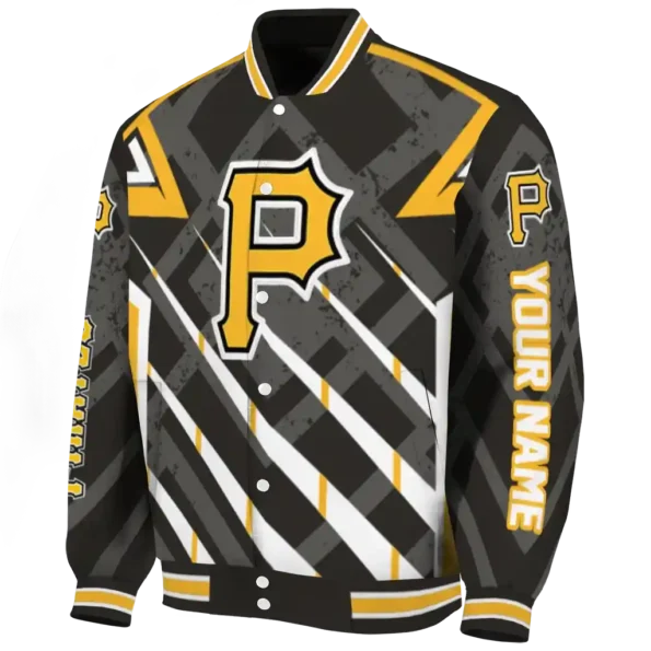 customized pittsburgh pirates chevron angles black varsity jacket best selling