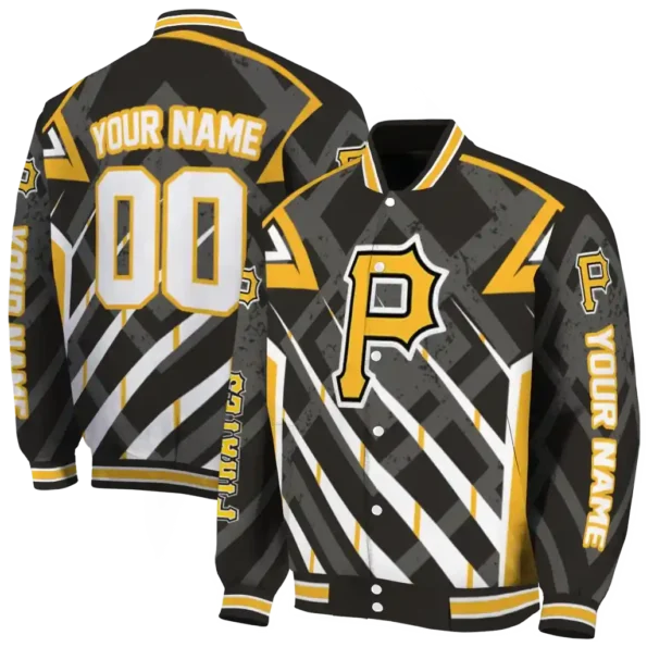 customized pittsburgh pirates chevron angles black varsity jacket fashion forward