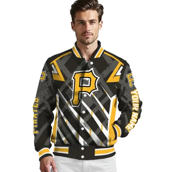 customized pittsburgh pirates chevron angles black varsity jacket high quality
