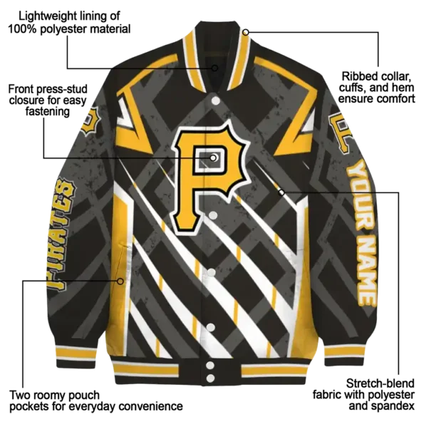 customized pittsburgh pirates chevron angles black varsity jacket new arrival