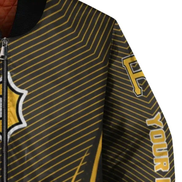 customized pittsburgh pirates chevron arrow black bomber jacket premium grade