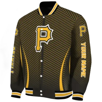 customized pittsburgh pirates chevron arrow black varsity jacket best selling