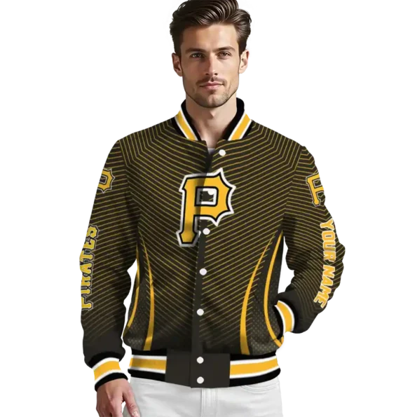 customized pittsburgh pirates chevron arrow black varsity jacket high quality