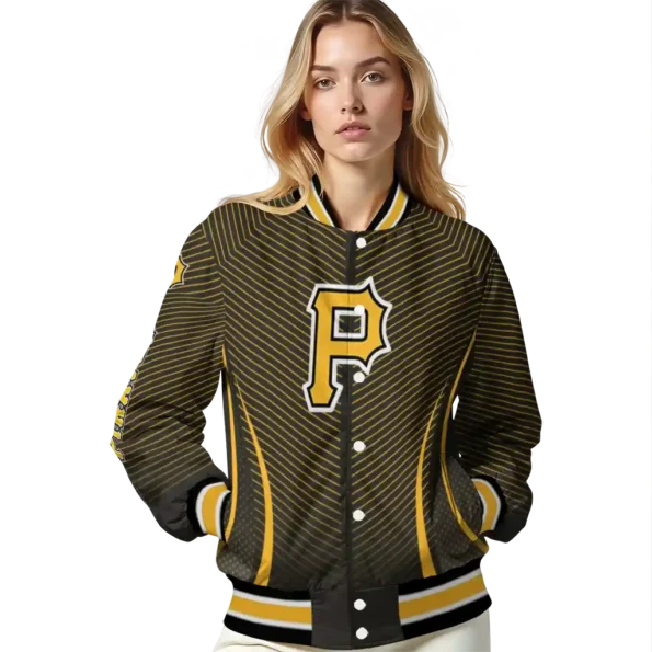 customized pittsburgh pirates chevron arrow black varsity jacket latest model