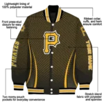 customized pittsburgh pirates chevron arrow black varsity jacket best selling