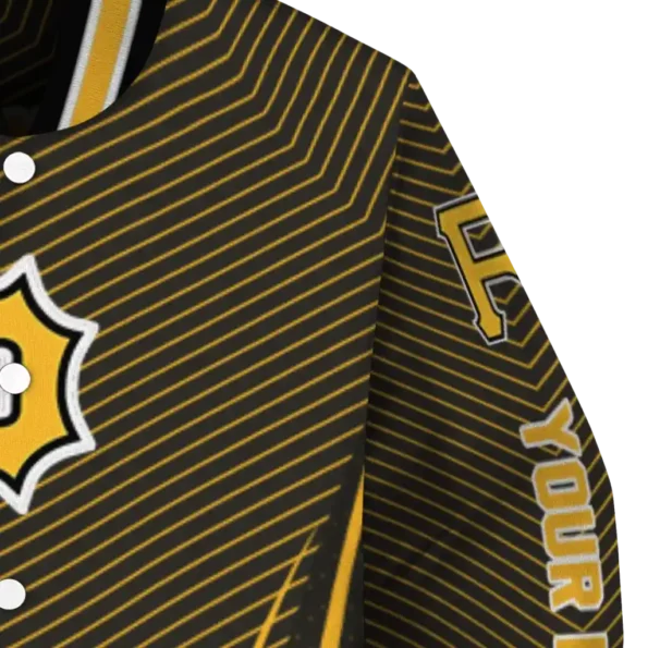 customized pittsburgh pirates chevron arrow black varsity jacket premium grade
