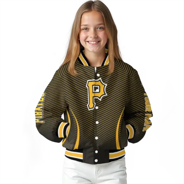 customized pittsburgh pirates chevron arrow black varsity jacket top rated