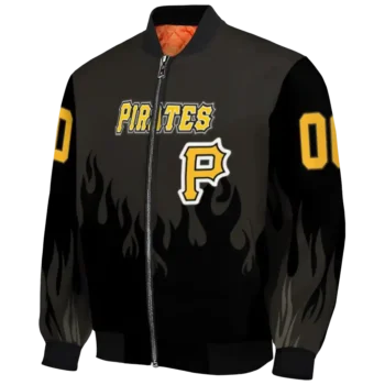 customized pittsburgh pirates flame border black bomber jacket best selling