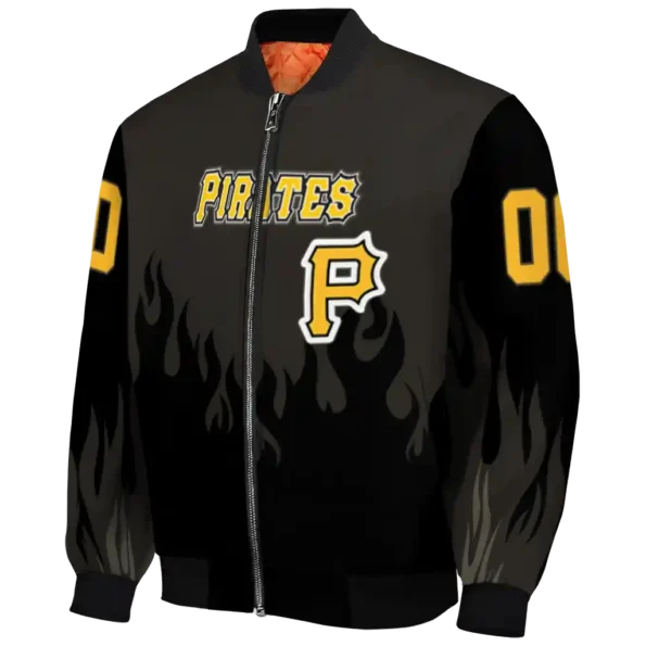customized pittsburgh pirates flame border black bomber jacket best selling