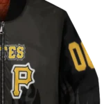 customized pittsburgh pirates flame border black bomber jacket best selling