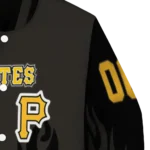 customized pittsburgh pirates flame border black varsity jacket best selling