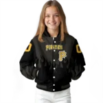 customized pittsburgh pirates flame border black varsity jacket best selling