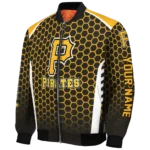 customized pittsburgh pirates hexagon grid black bomber jacket best selling