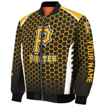 customized pittsburgh pirates hexagon grid black bomber jacket best selling