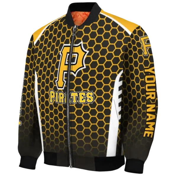 customized pittsburgh pirates hexagon grid black bomber jacket best selling