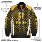 customized pittsburgh pirates hexagon grid black bomber jacket best selling