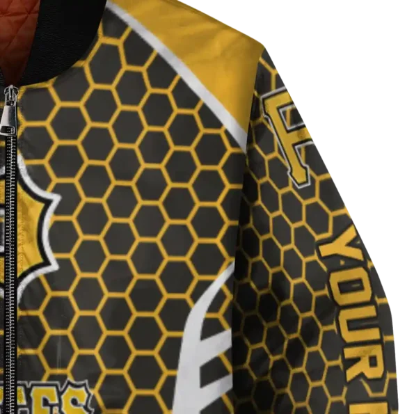 customized pittsburgh pirates hexagon grid black bomber jacket premium grade