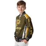 customized pittsburgh pirates hexagon grid black varsity jacket best selling