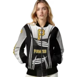 customized pittsburgh pirates mesh effect black bomber jacket best selling