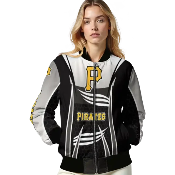 customized pittsburgh pirates mesh effect black bomber jacket latest model