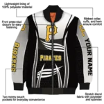 customized pittsburgh pirates mesh effect black bomber jacket best selling