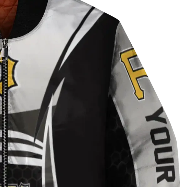 customized pittsburgh pirates mesh effect black bomber jacket premium grade