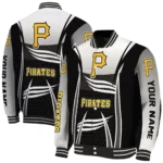 customized pittsburgh pirates mesh effect black varsity jacket best selling