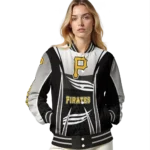 customized pittsburgh pirates mesh effect black varsity jacket best selling