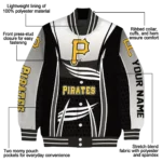customized pittsburgh pirates mesh effect black varsity jacket best selling